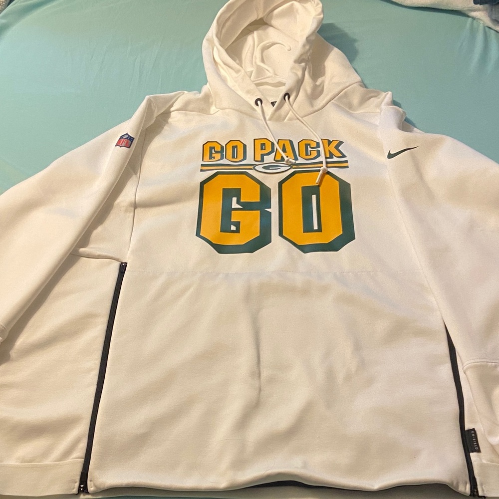 Green Bay Packers Nike White and Yellow 'Go Pack Go' Sweatshirt